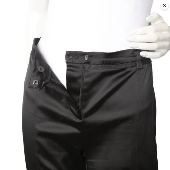 Hugo Boss Satin Straight Leg Dress Pants Black Trousers Party Fancy Classic - Picture 13 of 16